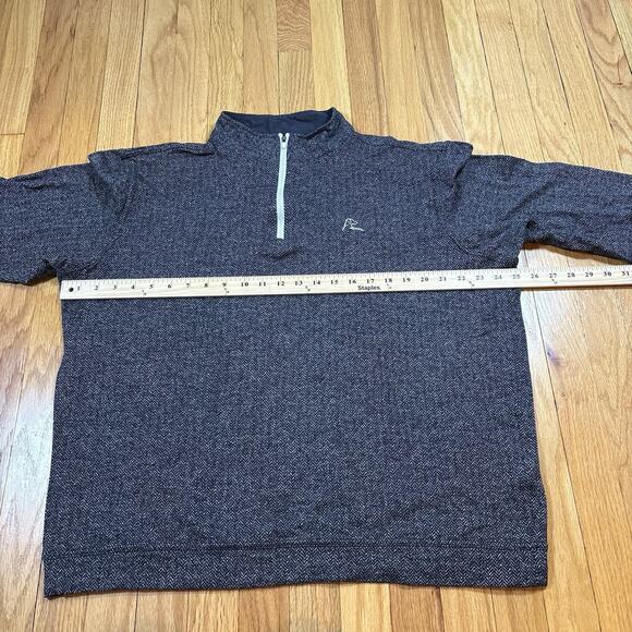 Rhoback Men’s Size XL Herringbone Jacquard Gray Performance Q-Zip Pullover - Picture 6 of 16